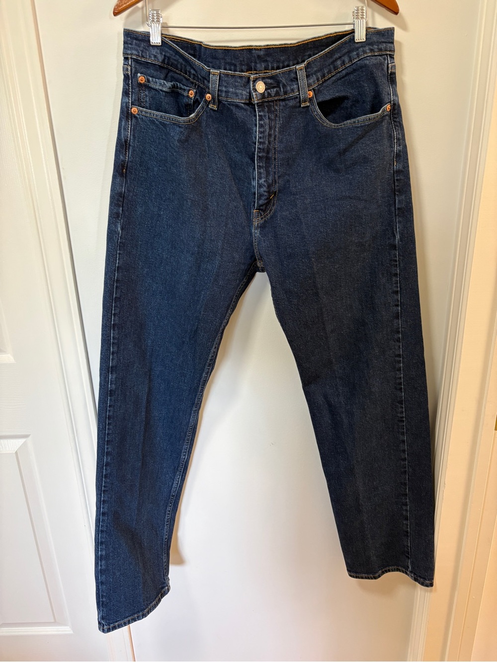 Levi's 505 Jeans Mens 36 x 32 Straight Leg Regular Fit Blue Denim Pants